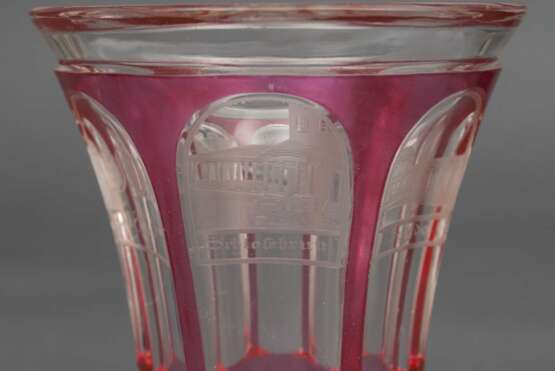 Vase en verre avec gravures Glas Early 19th century - Foto 4