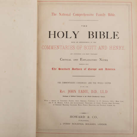 THE NATIONAL COMPREHENSIVE FAMILY BIBLE: THE HOLY BIBLE WITH AN ABRIDGEMENT OF THE COMMENTARIES OF SCOTT AND HENRY - photo 1