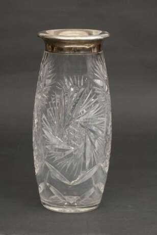 Vase en cristal avec finition argent&eacute;e Crystal Early 20th century - photo 3