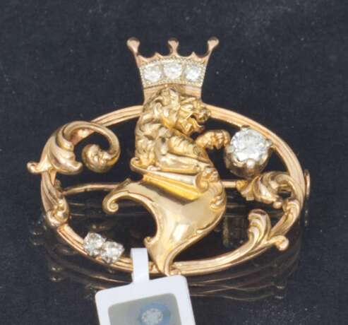 Gold brooch with 6 natural diamonds Gold Other style At the turn of 19th -20th century - photo 5