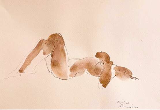 Serhiy Reznichenko Watercolor Nude Sketch 21st Century Paper 21th century - photo 1