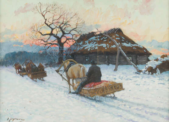 ANDREJ AFANASJEWITSCH JEGOROW WINTERLANDSCHAFT MIT SCHLITTEN - photo 1