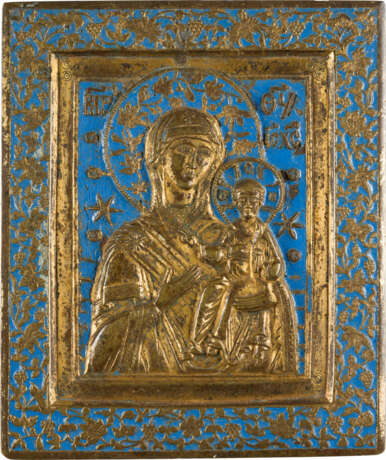 BRONZE-IKONE MIT DER GOTTESMUTTER VON SMOLENSK (SMOLENSKAJA) - фото 1