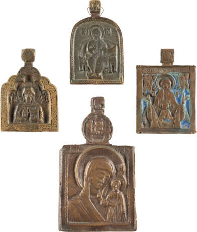 SAMMLUNG VON VIER BRONZE-IKONEN MIT DARSTELLUNGEN CHRISTI UND DER GOTTESMUTTER - photo 1