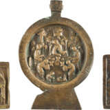 SAMMLUNG VON DREI BRONZE-IKONEN: DEESIS, ALTTESTAMENTLICHE DREIFALTIGKEIT SOWIE PROPHET ELIAS MIT S - photo 1