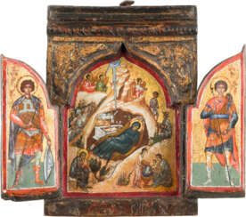 TRIPTYCHON MIT DER VERKÜNDIGUNG, DER GEBURT CHRISTI UND DEN HEILIGEN GEORG UND DEMETRIOS