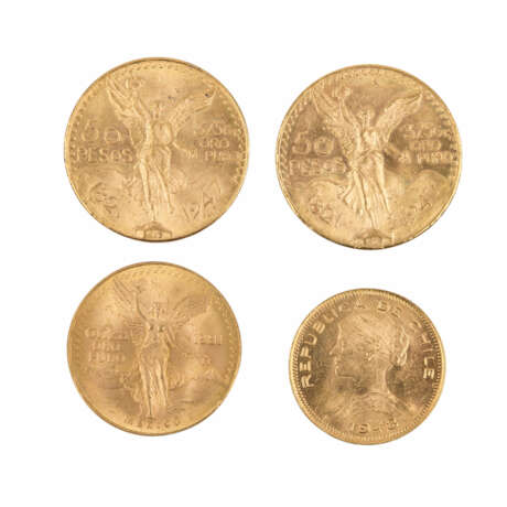 Mexiko/Chile/GOLD - Lot mit 2 x 50 Pesos 1947, - фото 2