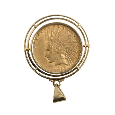USA/GOLD -10 Dollars 1913, Indian Head, ss.,Tönung, Belag, 15,04g GOLD fein. - photo 1