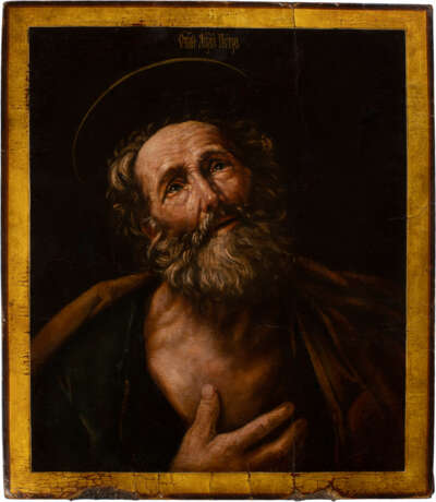 SELTENE IKONE MIT DEM WEINENDEN APOSTEL PETRUS ('DER REUMÜTIGE PETRUS' NACH GUIDO RENI) - photo 1