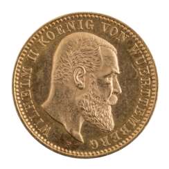 Württemberg/GOLD - 10 Mark 1893 F,