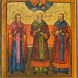 IKONE MIT DEN DREI HIERARCHEN BASILIUS DEM GROSSEN, GREGOR DEM THEOLOGEN UND JOHANNES CHRYSOSTOMUS - photo 1