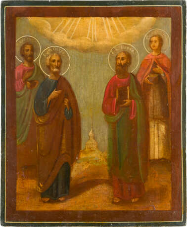 IKONE MIT DEN APOSTELN PETRUS UND PAULUS UND DEN ARZTHEILIGEN KOSMAS UND DAMIAN - photo 1