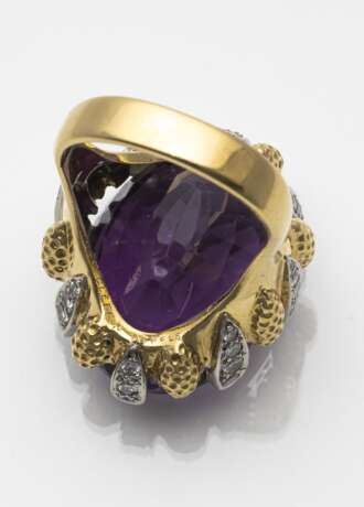 Bicolor Cocktail Ring mit Amethyst - фото 3