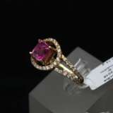 White gold ring with diamonds and ruby Gold Other style 21th century - photo 4