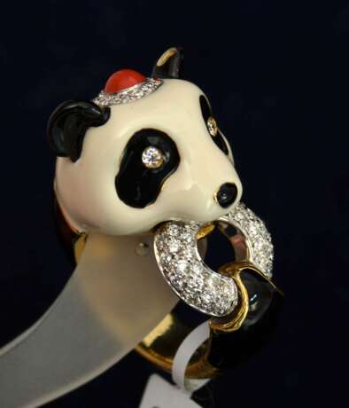 Bague en or avec diamants Panda Or Other style 21th century - photo 3