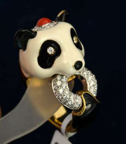 Bague en or avec diamants Panda Gold Other style 21th century - Foto 4