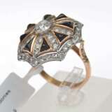 Gold and platinum ring with diamonds and chalcedony Gold Other style 21th century - photo 1