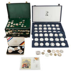Sammlung von Münzen, dabei Silbermünzen Thematik