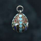 Faberge-style pendant egg Silver Art Nouveau 19th century - photo 1