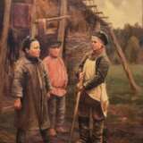 Painting Peasant Children. Balunin M.A. Canvas oil realism At the turn of 19th -20th century - photo 2