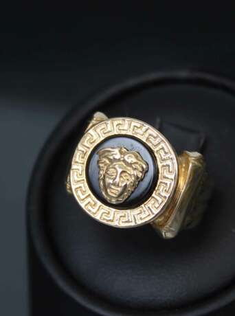 Bague en or pour femme avec m&eacute;duse en onyx Gorgone Gold At the turn of 19th -20th century - Foto 2