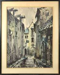 Aquarelle Vieux Riga de Janis Brekte 