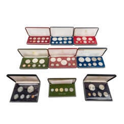 Bunte Zusammenstellung von 9 x Proof Sets -