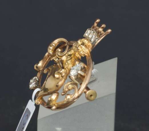 Gold brooch with 6 natural diamonds Gold Other style At the turn of 19th -20th century - photo 3