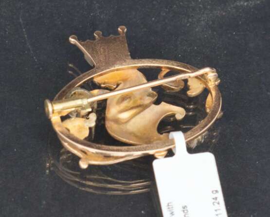 Gold brooch with 6 natural diamonds Gold Other style At the turn of 19th -20th century - photo 4