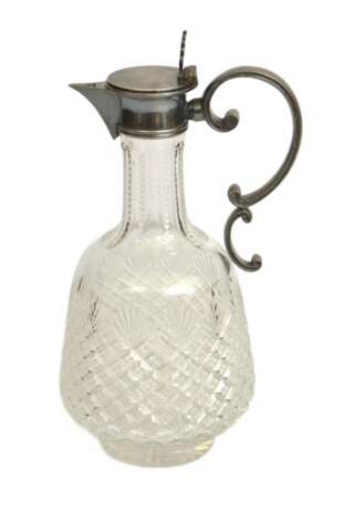 Crystal Art Nouveau decanter with silver finish 84th proof Crystal 19th century - photo 1