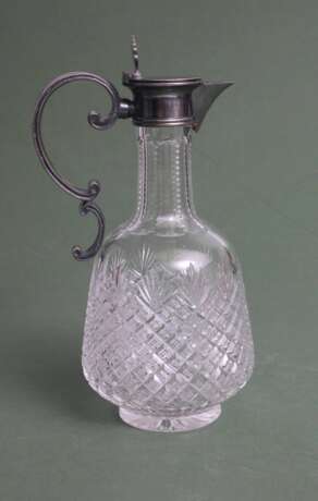 Carafe Art Nouveau en cristal avec finition argent&eacute;e 84e &eacute;preuve Crystal 19th century - photo 3