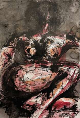 Ulla Martinmaki Nude Painting Mixed Media 21st Century Finland Paper 21th century - photo 1