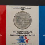 Olympische Spiele 1984 - 8 Silber Dollars + 10 Dollars Gold, - Foto 5