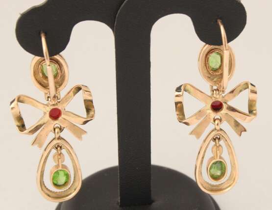 Boucles d&amp;39;oreilles en or avec &eacute;mail Gold Early 19th century - Foto 3