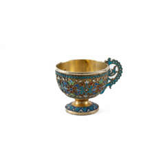 Sazikov. SILVER CHARKA WITH CLOISONÉ DECOR