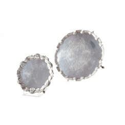 London. A ROUND SILVER SALVER AND A SMALL ROUND SILVER SALVER