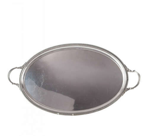 Barker Brothers Silver Ltd. SILVER OVAL TRAY WITH GADROONED RIM - photo 1