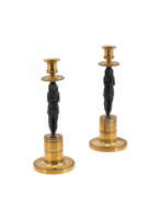 Декор. France. PAIR OF BRONZE EGYPTIANISING EMPIRE CANDLESTICKS