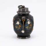 Bunzlau. PORCELAIN SCREW-TOP BOTTLE WITH FLORAL RELIEF APPLICATIONS - photo 2