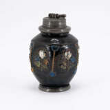 Bunzlau. PORCELAIN SCREW-TOP BOTTLE WITH FLORAL RELIEF APPLICATIONS - photo 3