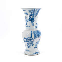 PORCELAIN BALUSTER-SHAPED PORCELAIN VASE WITH FIGURATIVE SCENES