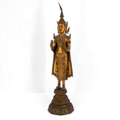 STANDING BRONZE BUDDAH IN RULERS' JEWELLERY