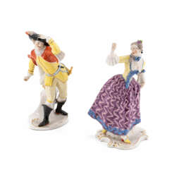 Nymphenburg. PORCELAIN LEDA AND CAPITANO SPAVENTO FROM THE 'COMMEDIA DELL'ARTE'