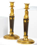 Декор. France. PAIR OF BRONZE CANDLESTICKS EMPIRE IN EGYPTIAN STYLE