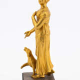 France. BRONZE LADY IN ANTIQUISED GARMENTS WITH DOG AS ALLEGORY OF LOYALTY - photo 2