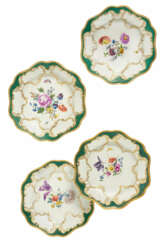 Meissen. FOUR PORCELAIN PLATES FROM THE PEACE SERVICE WITH A "PRUSSIAN-MUSICAL DESIGN" FOR FREDERICK THE GREAT