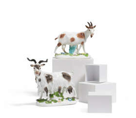 Meissen. PORCELAIN FIGURINE OF A GOAT AND BILLY GOAT