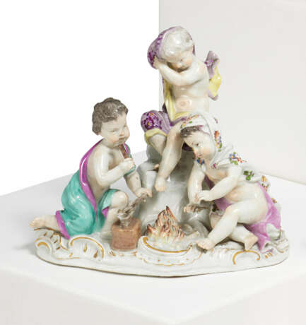 Meissen. PORCELAIN ENSEMBLE OF CUPID FIGURINES AS ALLEGORY FOR THE WINTER - photo 1