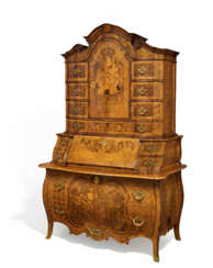 Johann Friedrich und Heinrich Wilhelm Spindler. SIGNIFICANT WOODEN SECRETAIRE À TROIS CORPS WITH THE COAT OF ARMS OF THOSE OF BRANDENSTEIN