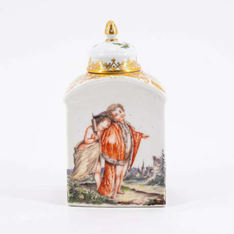 Meissen. PORCELAIN TEA CADDY WITH CHILDREN IN COSTUMES - photo 2